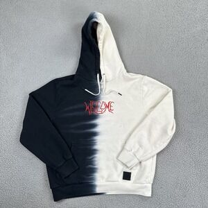 Welcome Skateboards Hoodie Men Medium White Black Tie Dye Skater Embroidered